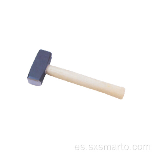 Martillo de piedra con mango de madera